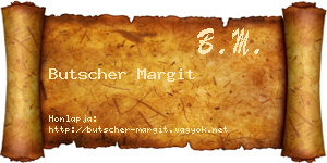 Butscher Margit névjegykártya